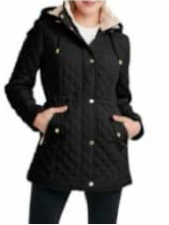 Laundry By Shelli Segal Jackets & Blazers - Laundry By Shelli Segal Black Quilted Puffer with Sherpa Collar